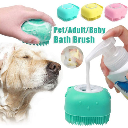 Silicone Dog Bath Massage Gloves – 2-in-1 Brush & Shampoo