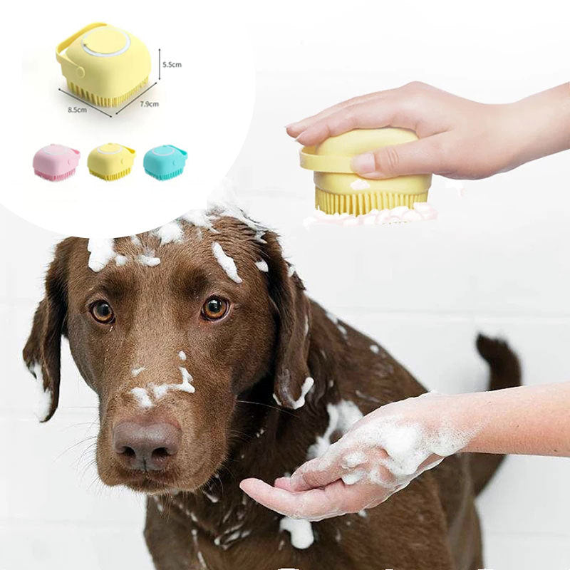 Silicone Dog Bath Massage Gloves – 2-in-1 Brush & Shampoo